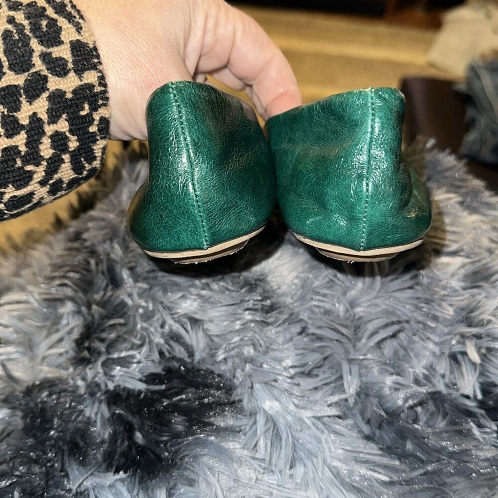 Pilcro and the Letterpress Green Leather Ballet Flats size 6 - Picture 4 of 7
